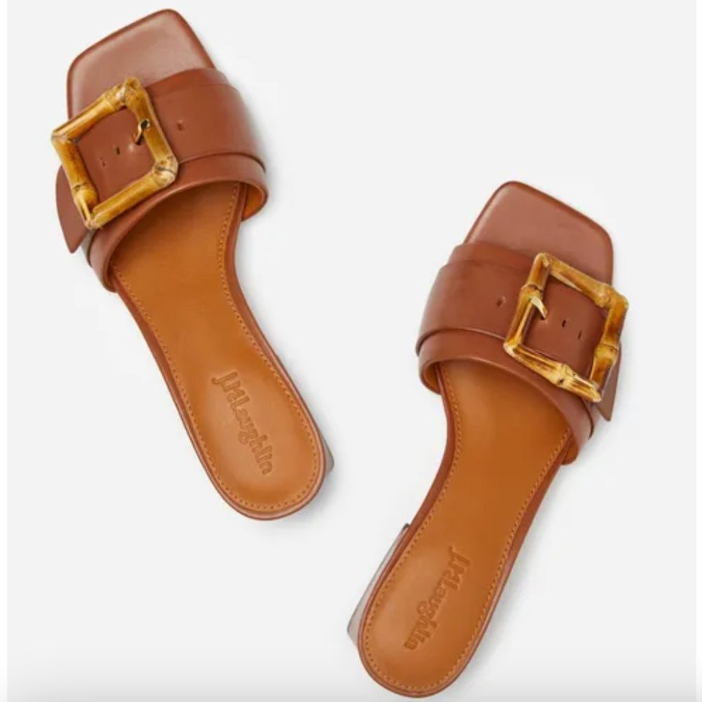 New J. Mclaughlin Brown Solid Ninette Leather Blo… - image 2